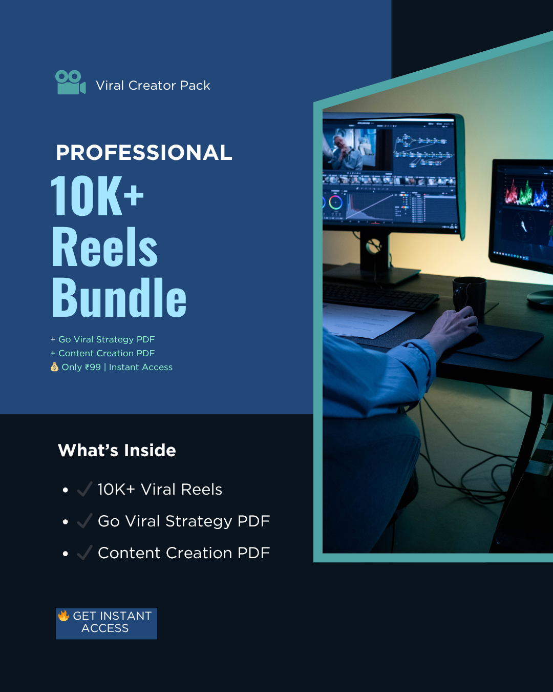🔥 Viral Master Pack – 10,000+ Reels + Go Viral & Content Creation PDFs