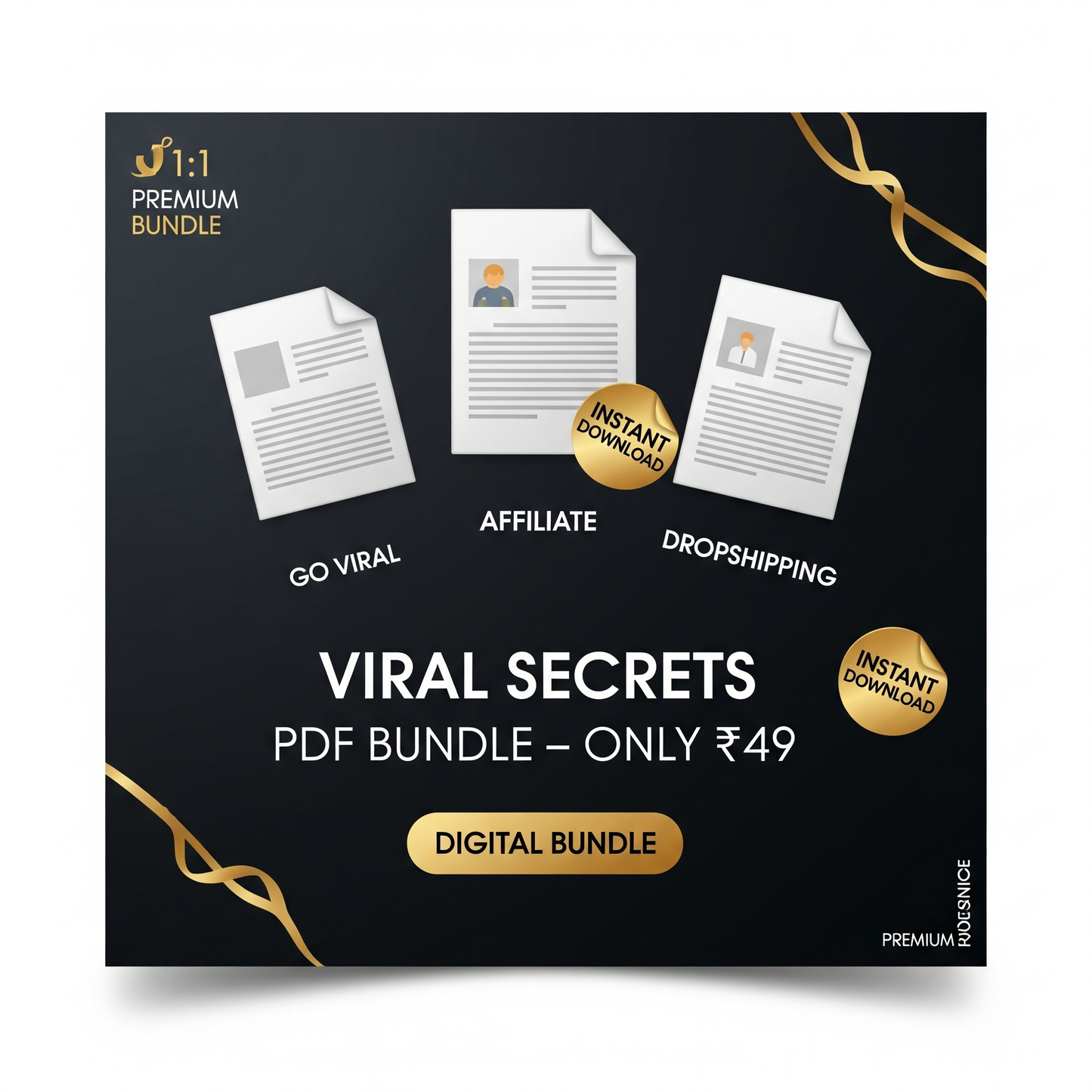 🔥 Viral Secrets PDF Bundle – Go Viral Strategy + Affiliate & Dropshipping PDFs | Only ₹49