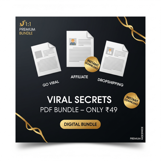 🔥 Viral Secrets PDF Bundle – Go Viral Strategy + Affiliate & Dropshipping PDFs | Only ₹49